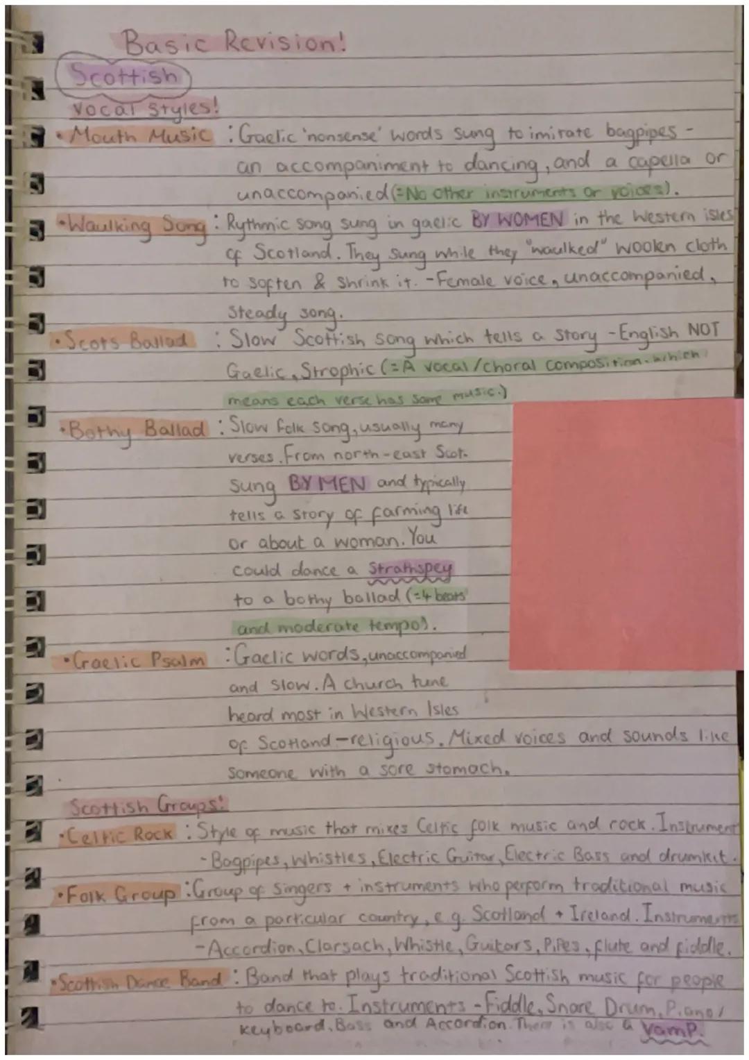 nan
3
5
3
P
Basic Revision!
(Scottish)
Vocal Styles!
•Mouth Music : Gaelic 'nonsense' words sung to imitate bagpipes -
an accompaniment to d