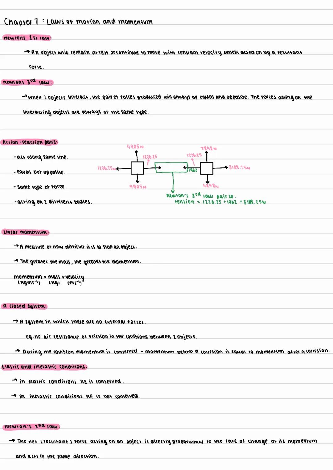 Laws of motion and momentum 