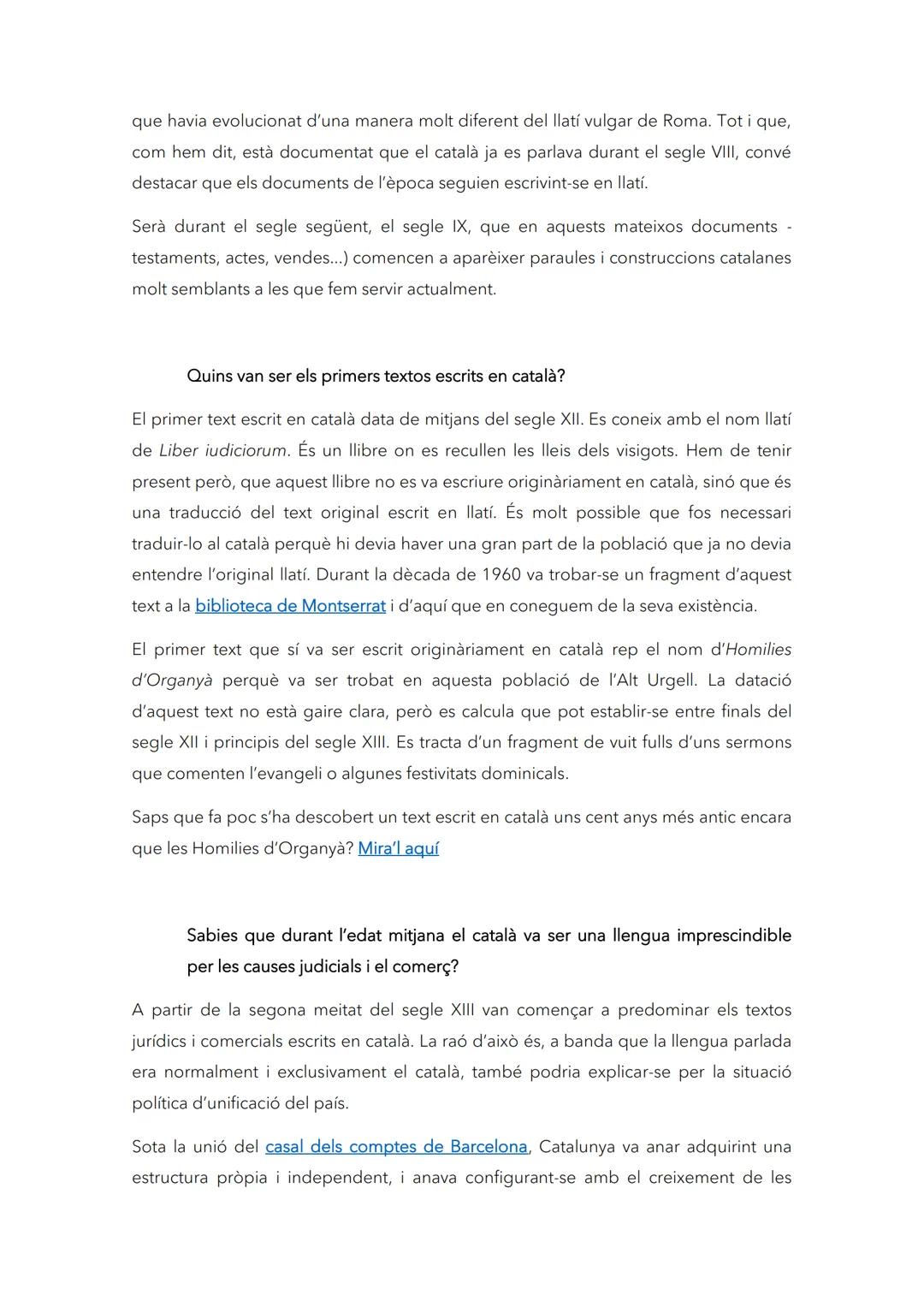 T'has preguntat alguna vegada d'on prové el català?

Sabies que el català ja es parlava entre els segles VIII i IX?

I que els primers texto