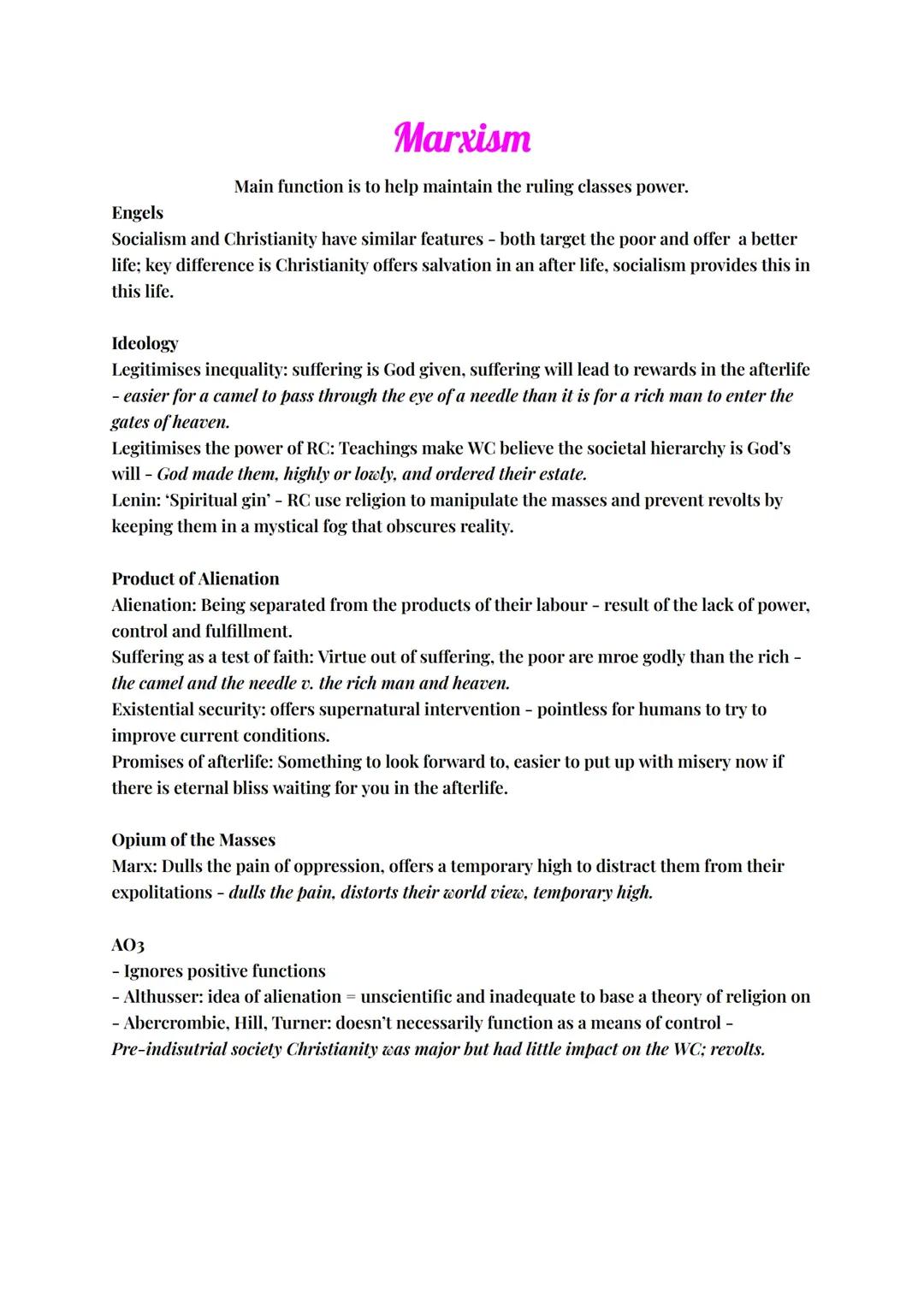 Beliefs in Society - Marxism