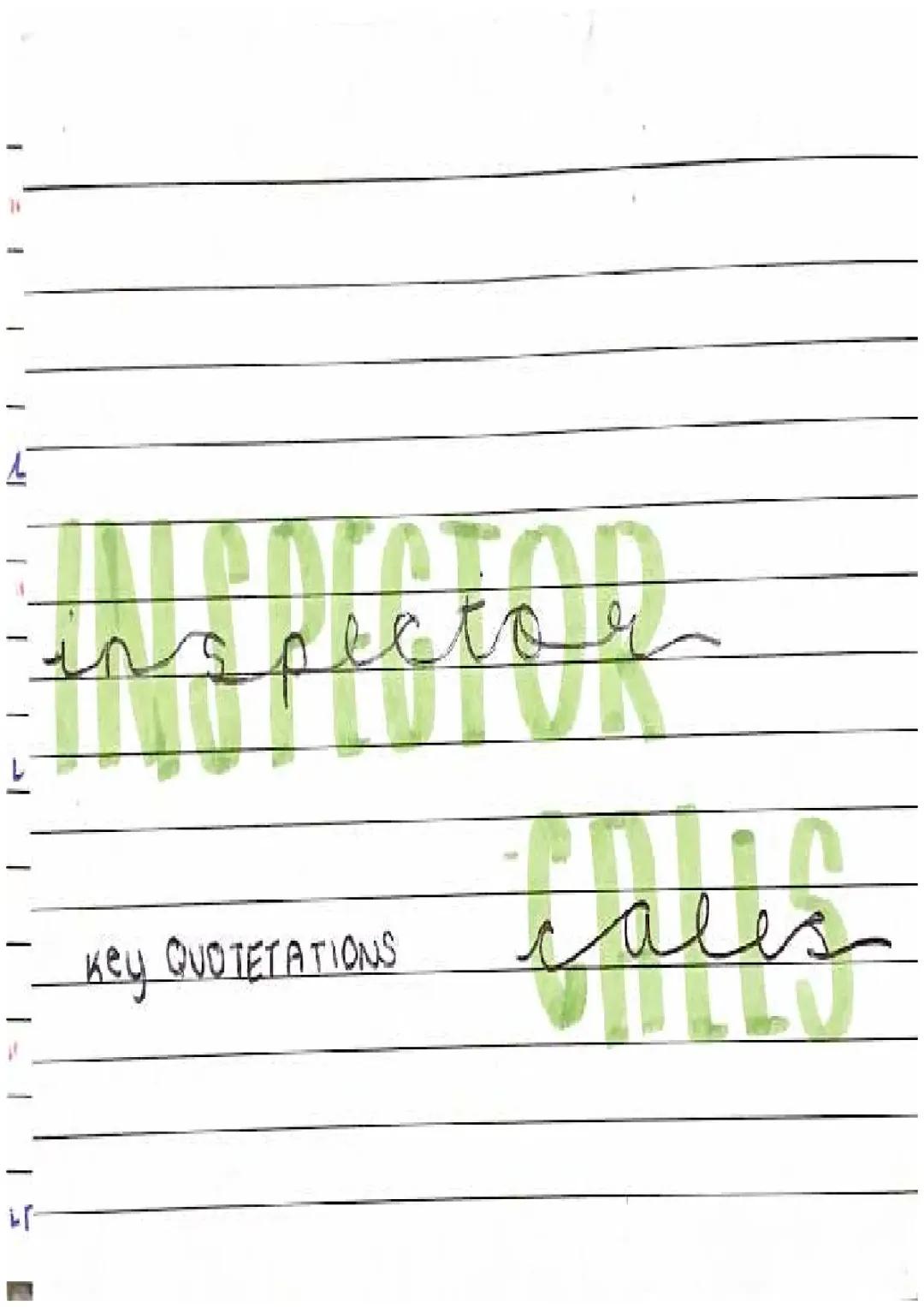 Inspector Calls Key Quotations