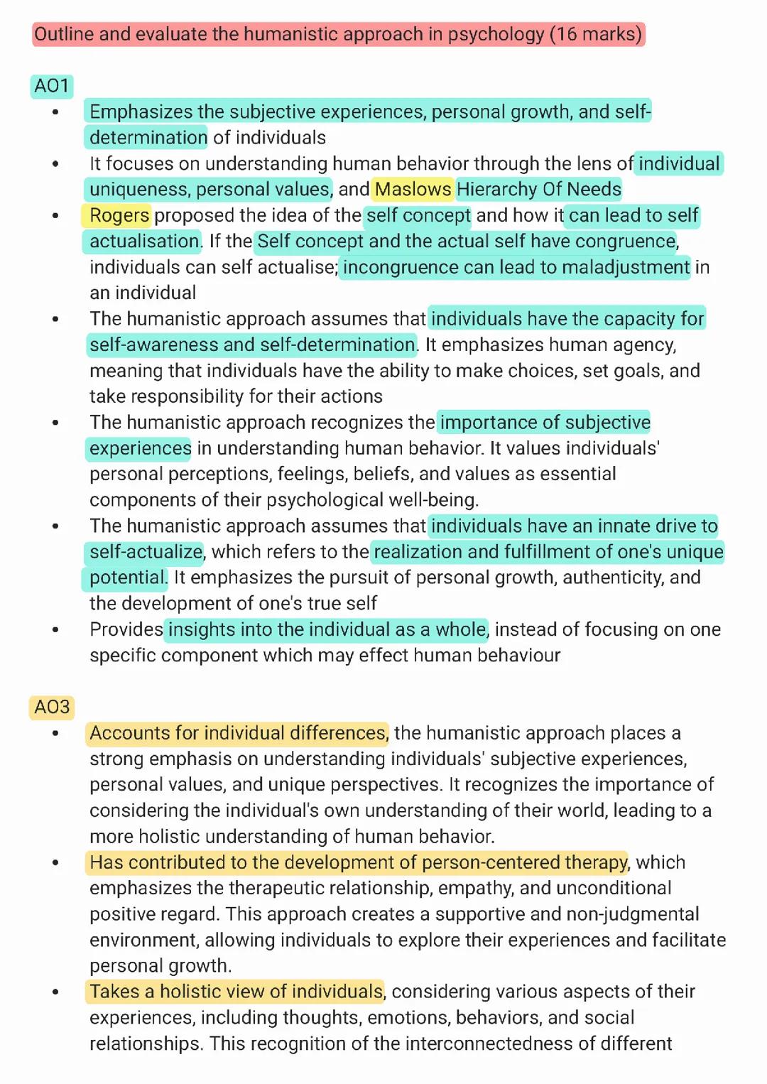 The humanistic approach 