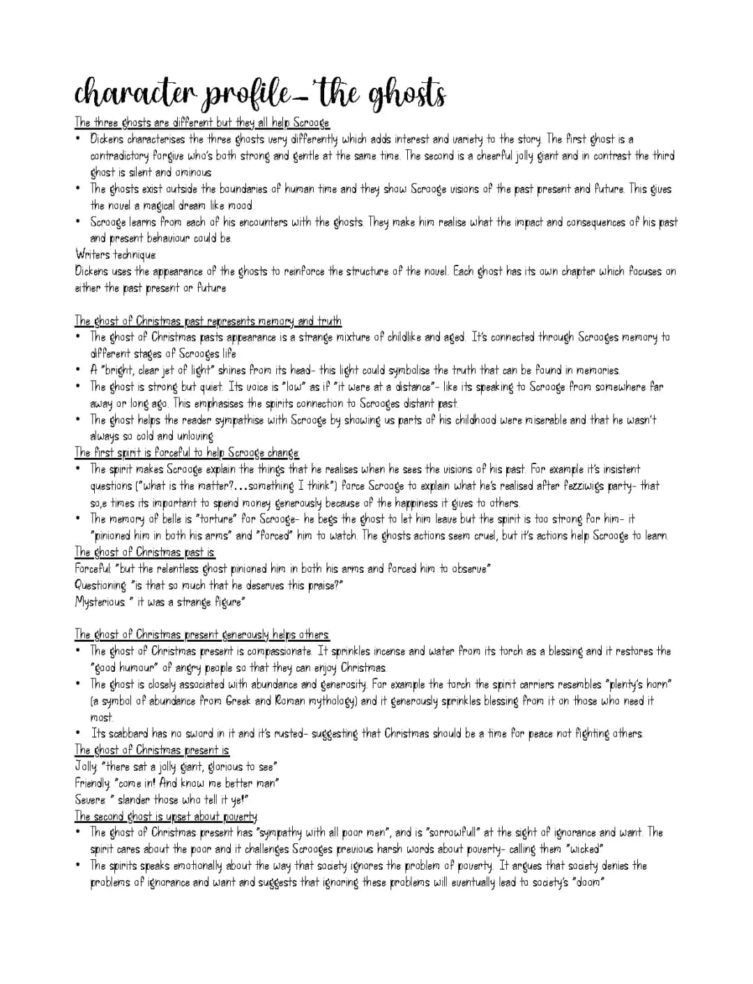 A Christmas Carol Ghost Character Analysis - The 4 Ghosts