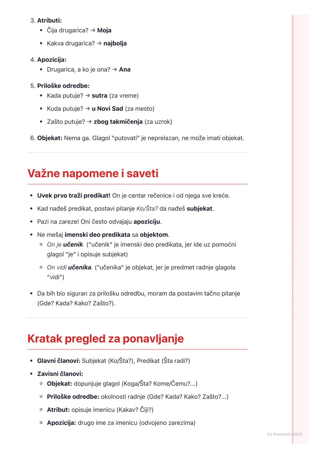 # Rečenični članovi

## Uvod u rečenične članove

Rečenični članovi su reči (ili grupe reči) koje u rečenici imaju neku službu, tj.
neku fun