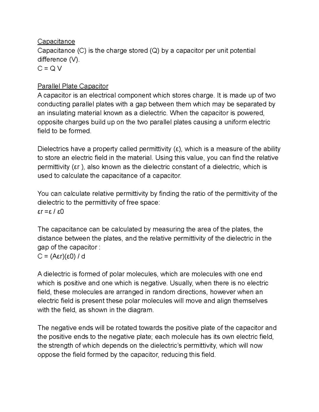 A-Level Physics | Capacitance