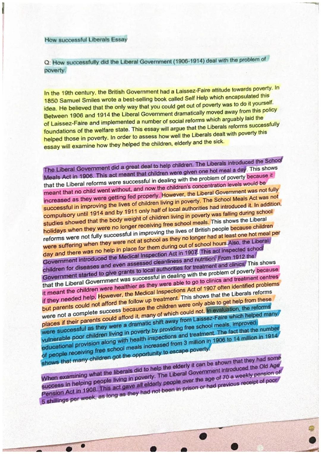 How successful were the liberal reforms essay 