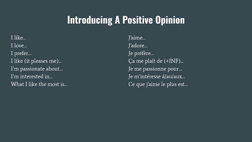 Basic French Verb Phrases In my opinion.…..
I think that...
As far as I'm concerned...
They say that...
It seems to me that...
Introducing Y