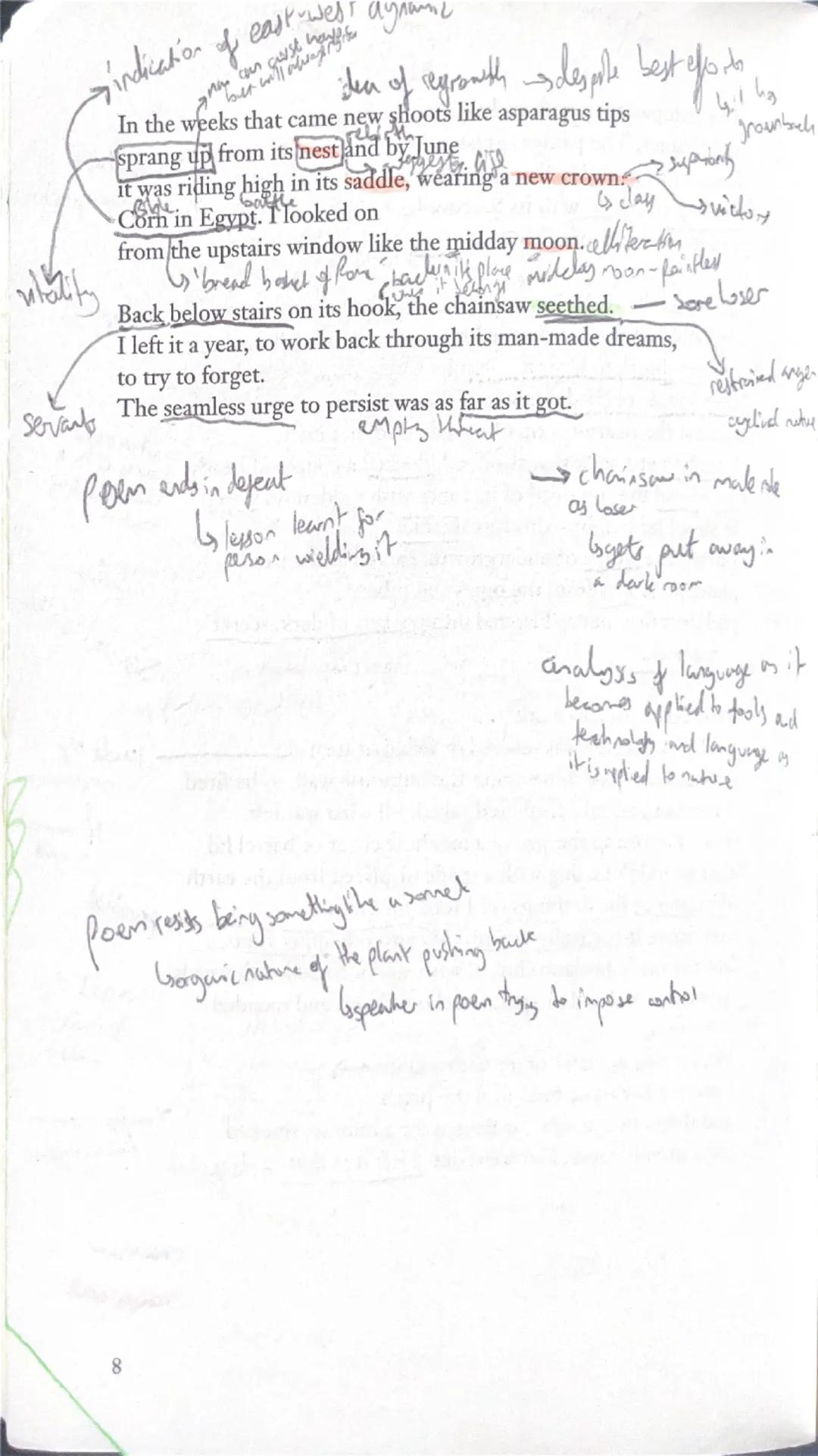 # David vs Goliath
*a biblical battle?
# Simon Armitage
autobiographical
# CHAINSAW VERSUS THE PAMPAS GRASS
It seemed an unlikely match. All