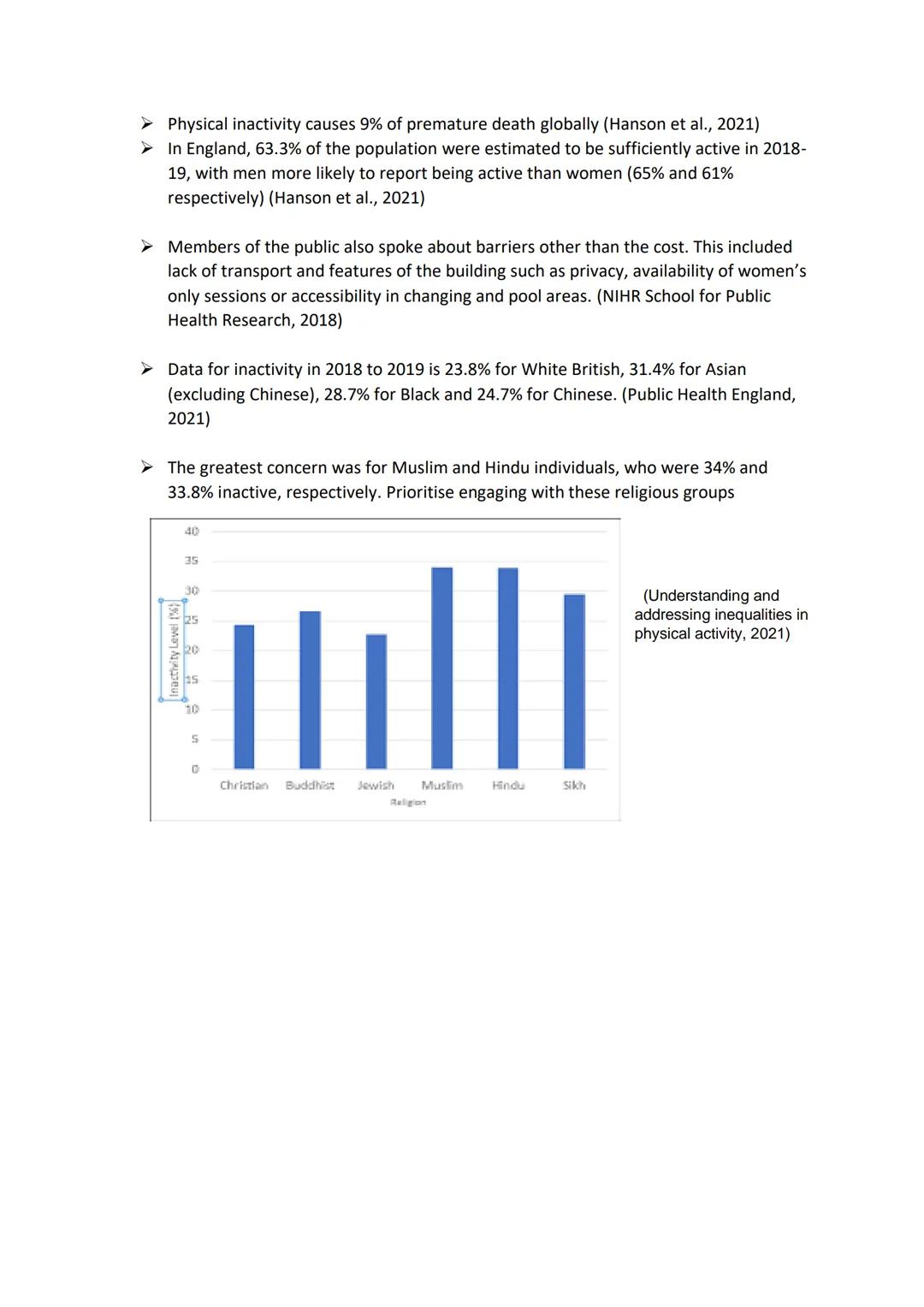 Nabillah Lewis

➤ Between 2009 and 2014 it is estimated that the public subsidy for LA leisure facilities
was cut by 32% from £550 million t