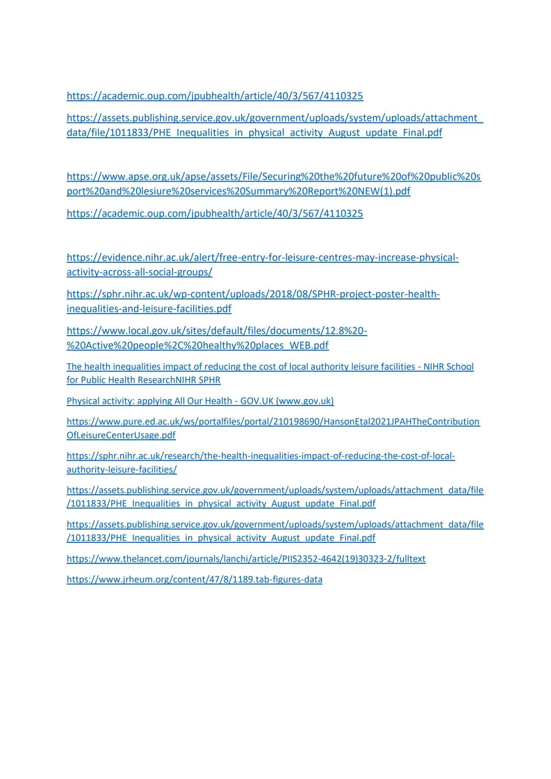 Nabillah Lewis

➤ Between 2009 and 2014 it is estimated that the public subsidy for LA leisure facilities
was cut by 32% from £550 million t