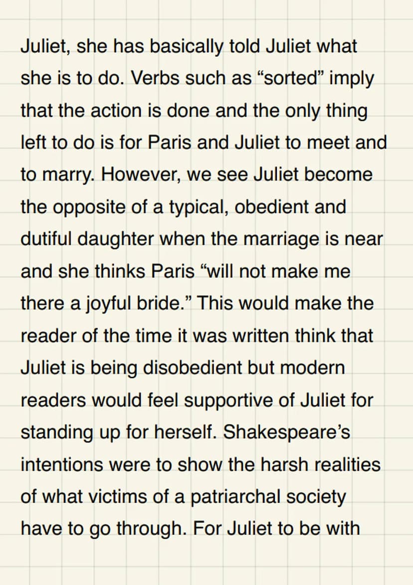 Explain how you
think Shakespeare
presents love within
Romeo and Juliet
In a time when love wasn't as important as
who it was you married, w