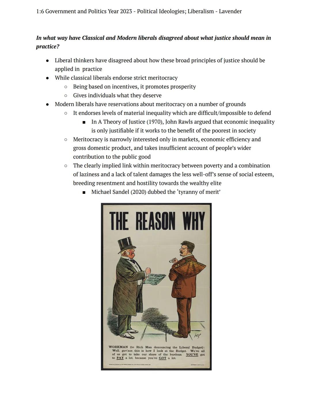 1:6 Government and Politics Year 2023 - Political Ideologies; Liberalism - Lavender
=
task
preparation
government politics
Notes
Reason and 