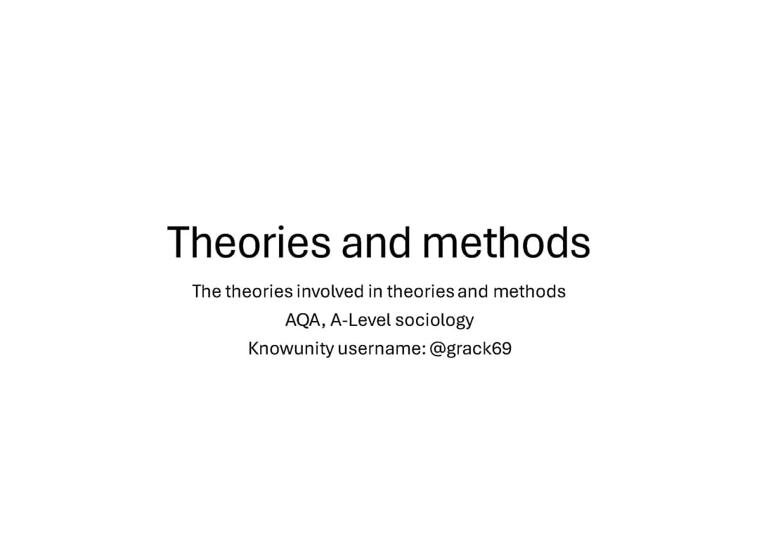 theories and methods: all the theories