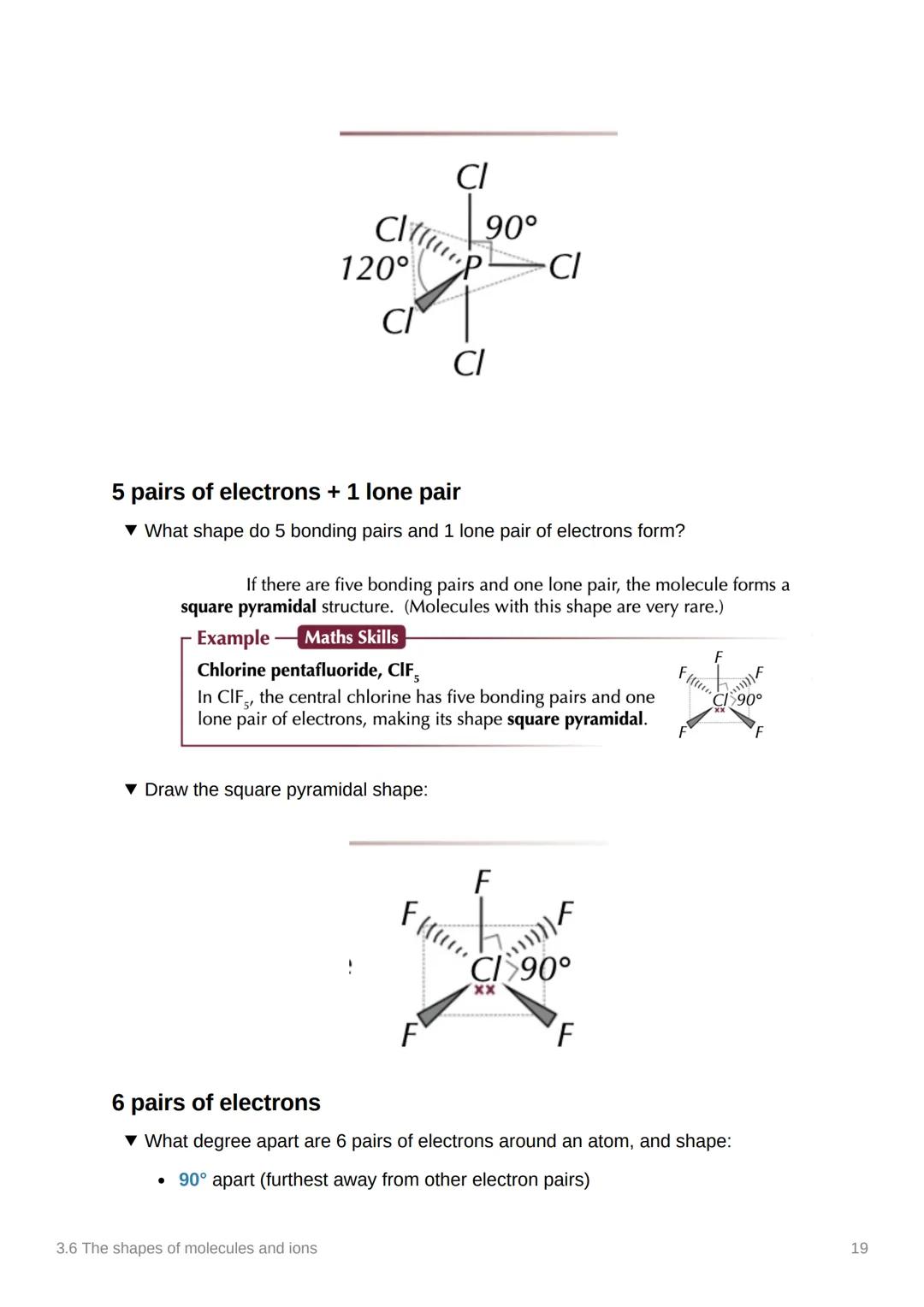 3.6 The shapes of molecules
and ions
Anki
Covered In class? Done
Notion
3.1.3
✓
Electron pair repulsion Theory.
▼ What does the line mean in