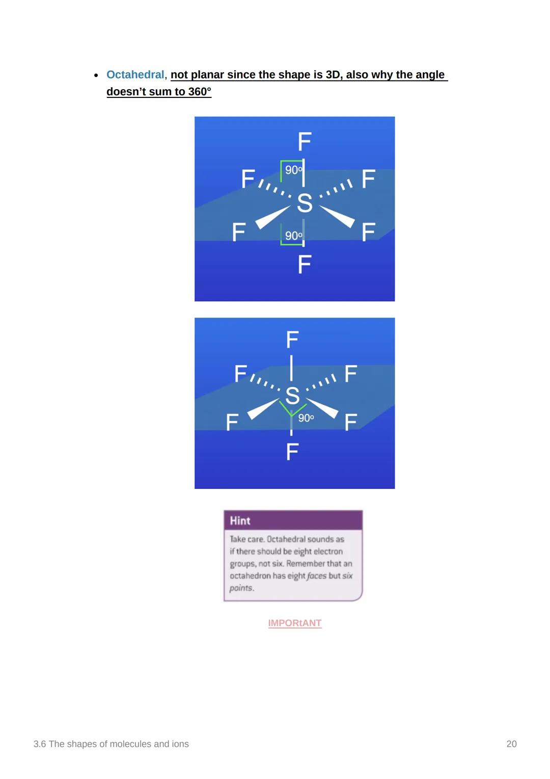 3.6 The shapes of molecules
and ions
Anki
Covered In class? Done
Notion
3.1.3
✓
Electron pair repulsion Theory.
▼ What does the line mean in