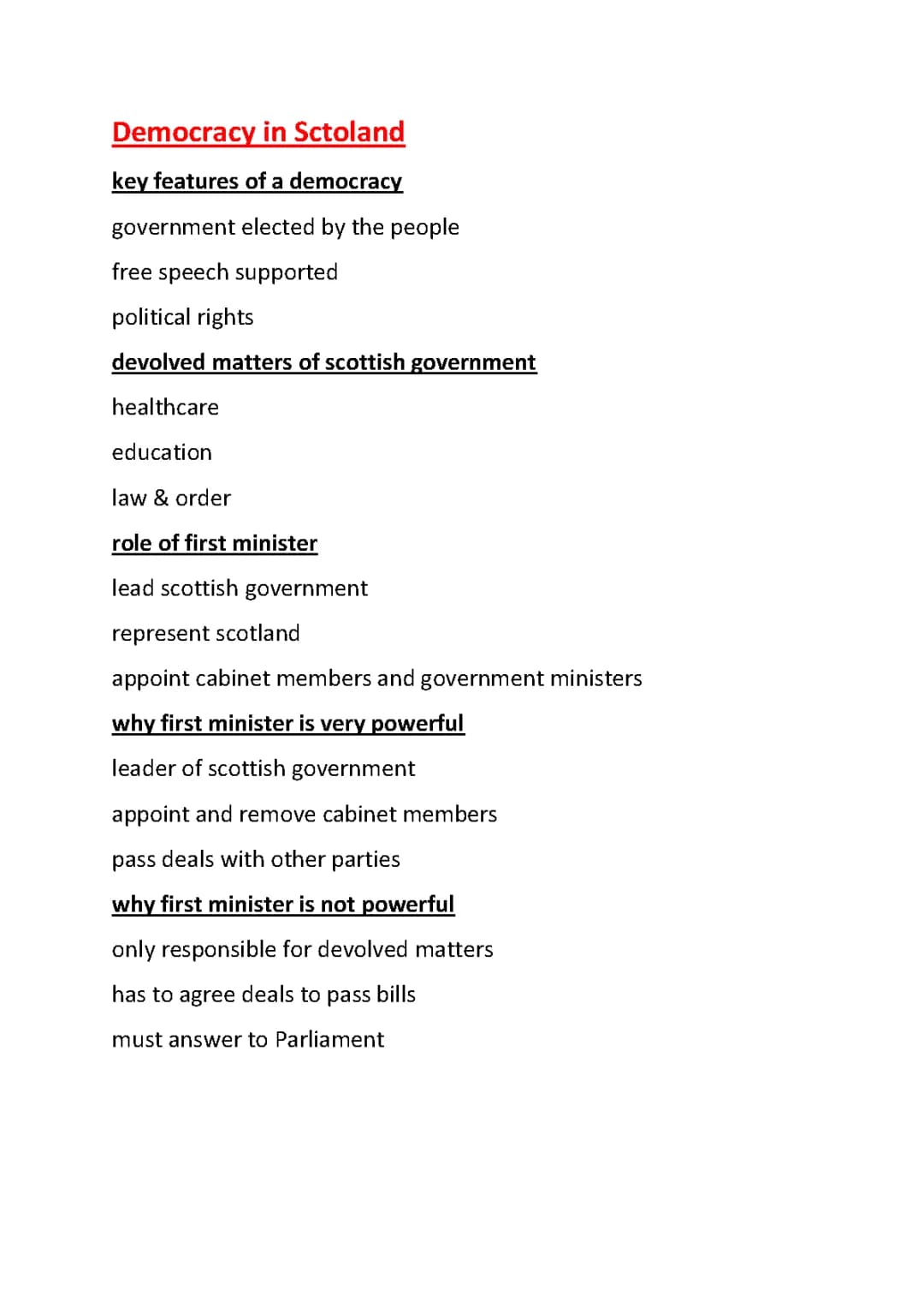 SQA Modern Studies: Democracy in Scotland 