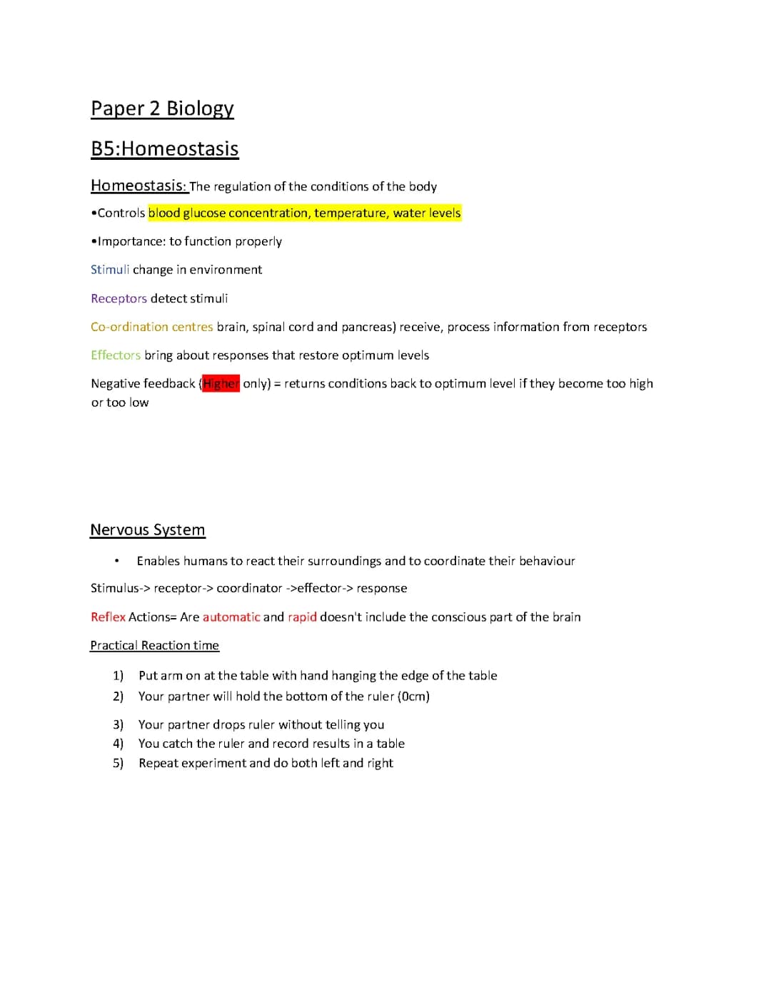 GCSE B5 Biology Paper 2 