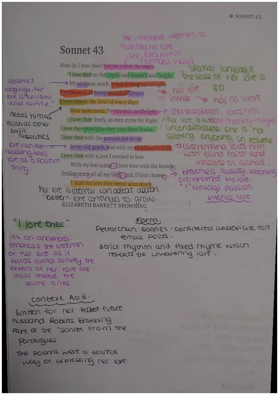 sonnet 43 poem analysis 