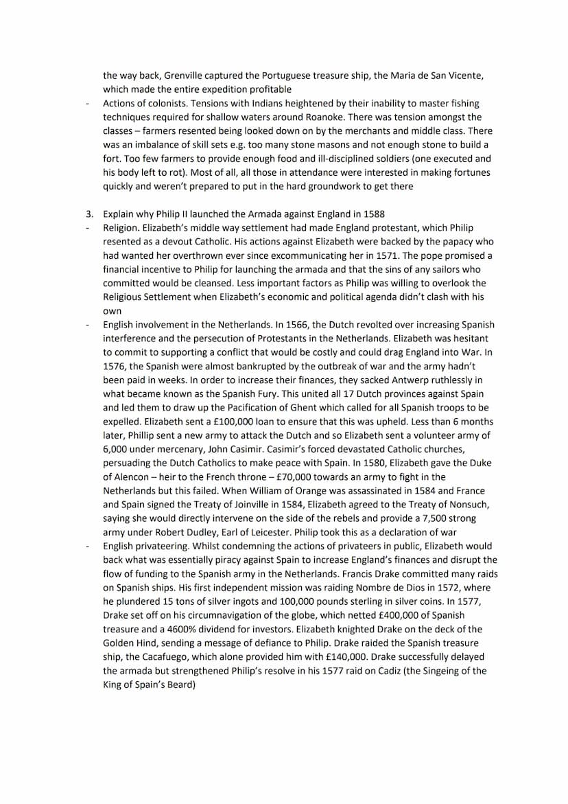Elizabeth Revision Questions
1. Describe two key features of the Elizabethan religious settlement
Bishops and priests had to swear the Oath 