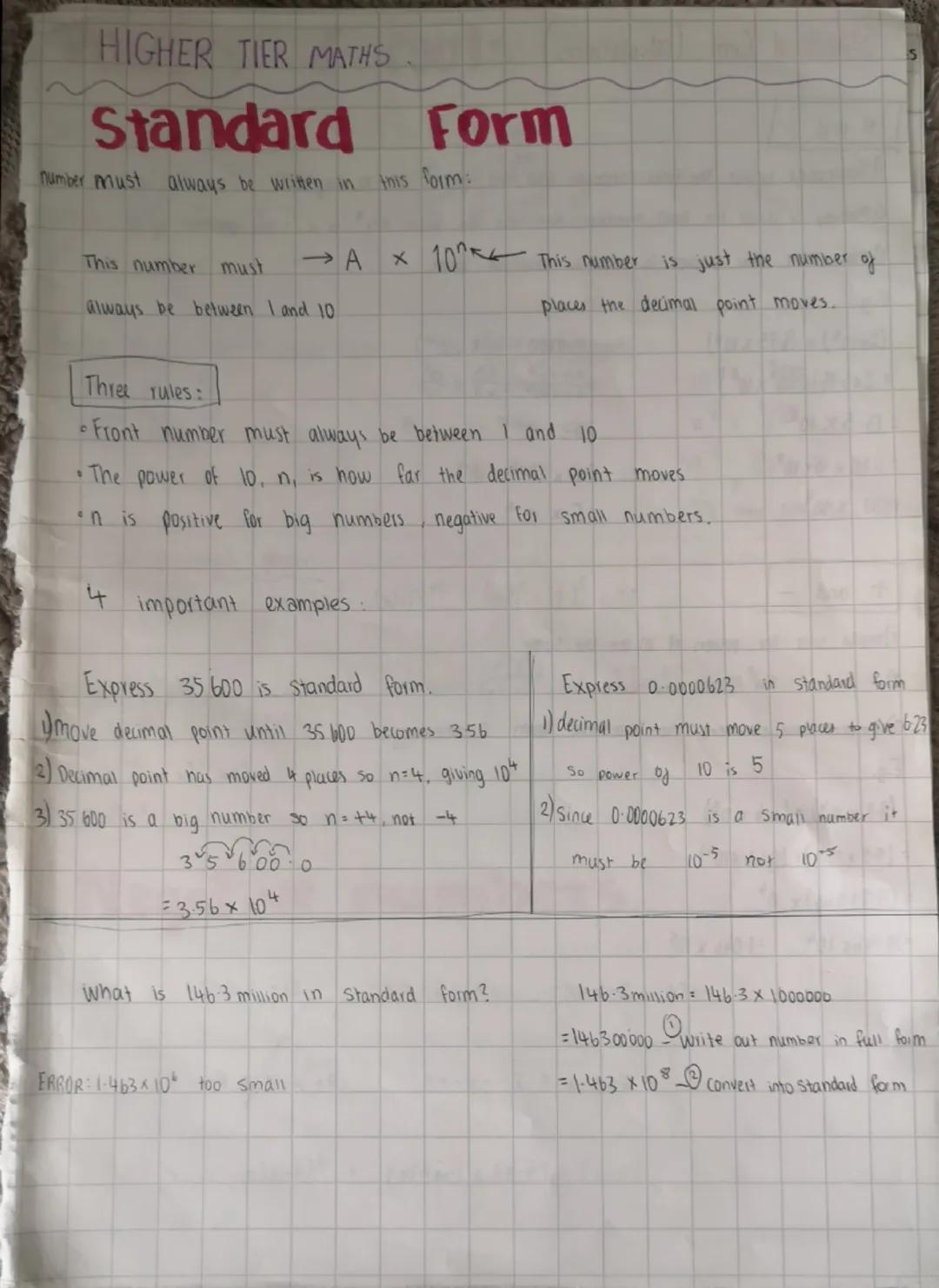 Higher tier maths basics (GCSE). 