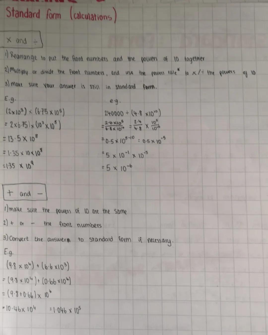 HIGHER TIER MATHS
Standard Form
number must always be written in this form:
This number must →A × 10 This number is just the number of
alway