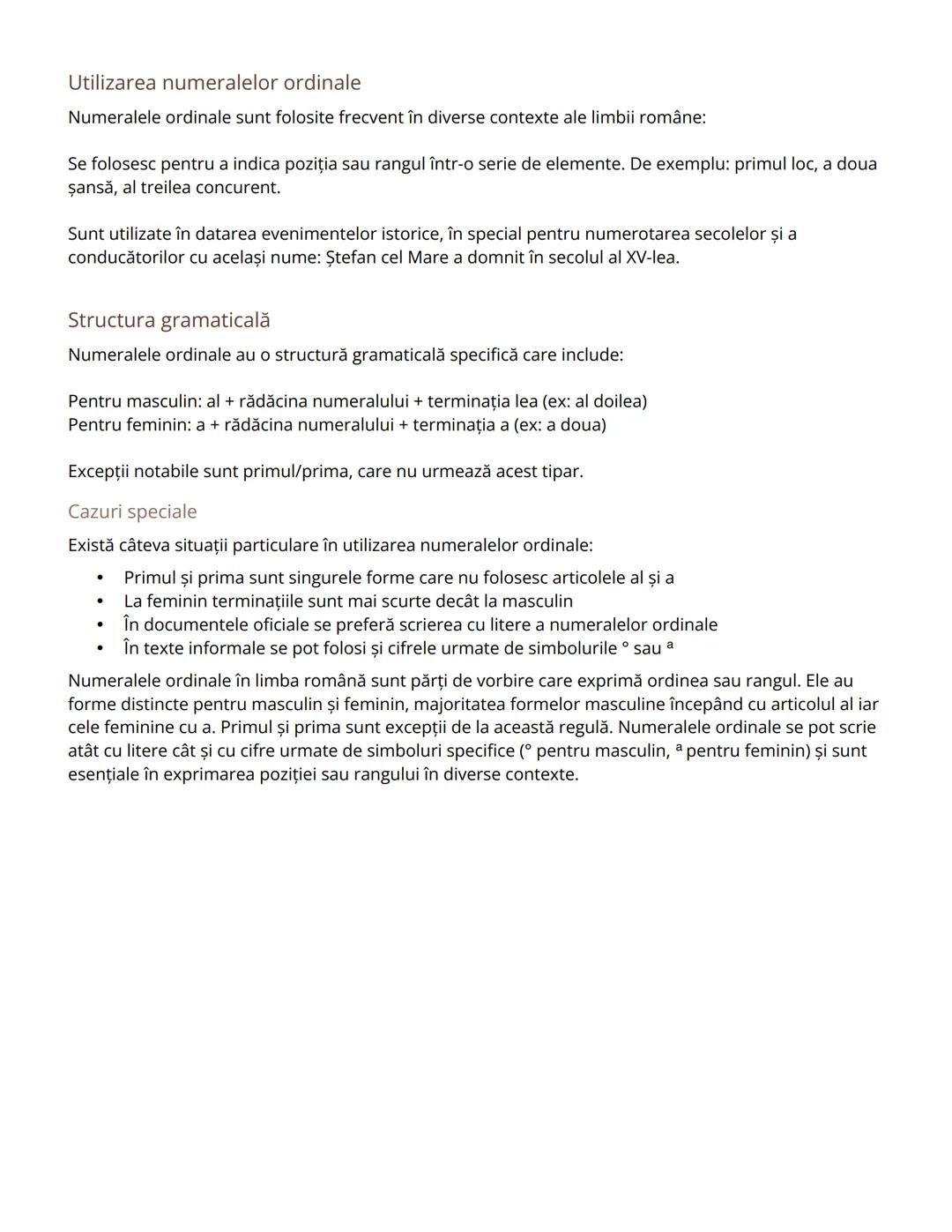 # Numeralele ordinale în limba română

Introducere în numerale ordinale

Numeralele ordinale sunt cuvinte care exprimă ordinea sau poziția o