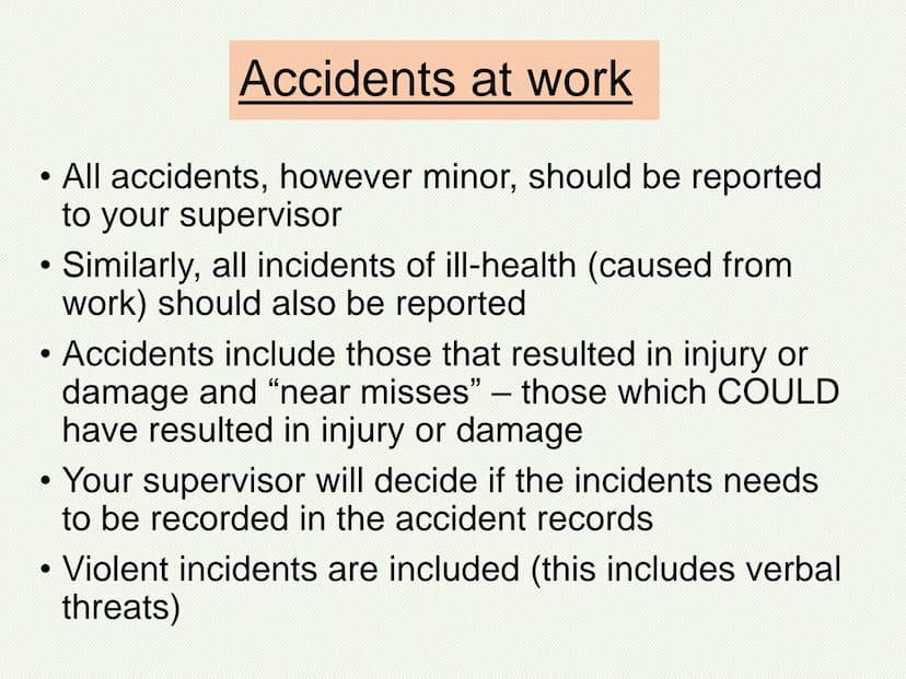 AC3.1 personal safety responsibility
Abbreviation Full name
HASAWA
RIDDOR
COSHH
PPER
MHR
Health and safety at work act 1974
Reporting of inj