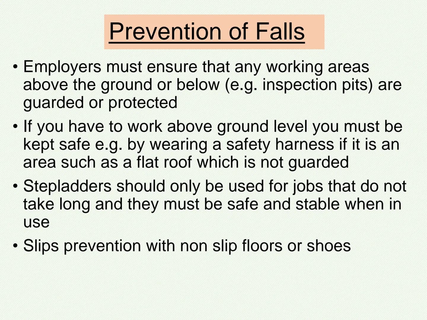 AC3.1 personal safety responsibility
Abbreviation Full name
HASAWA
RIDDOR
COSHH
PPER
MHR
Health and safety at work act 1974
Reporting of inj