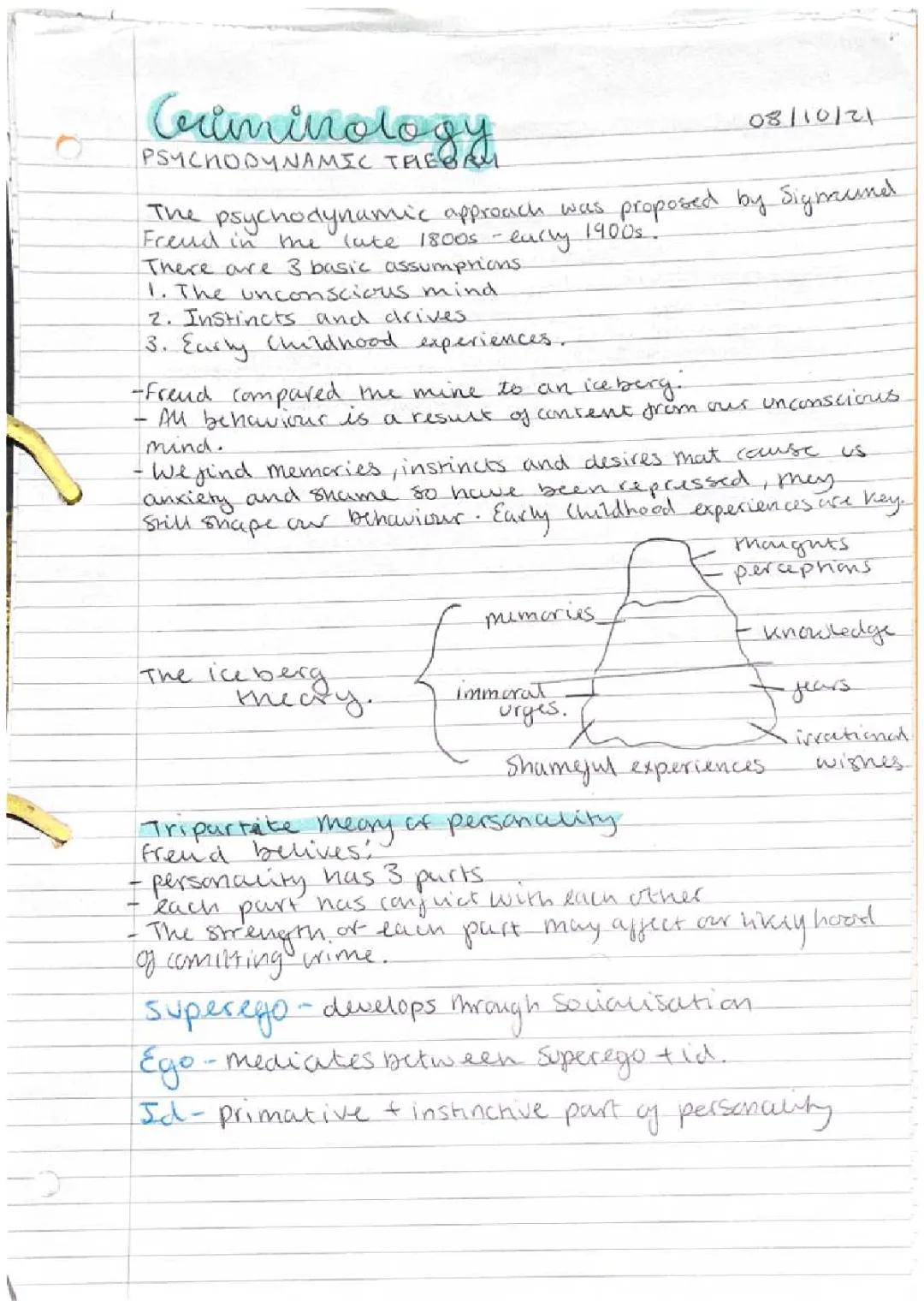 Freud's Psychodynamic Theory: Id, Ego, Superego & Criminality