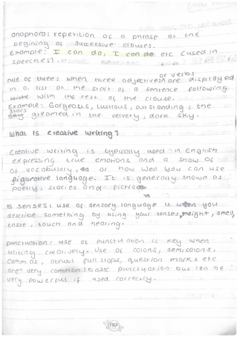 Wednesday, 7th June 2023
English Revision
CREATIVE WRITING:
gigurative language
metaphor: two things being compored without
'Like' ar 'as'.

