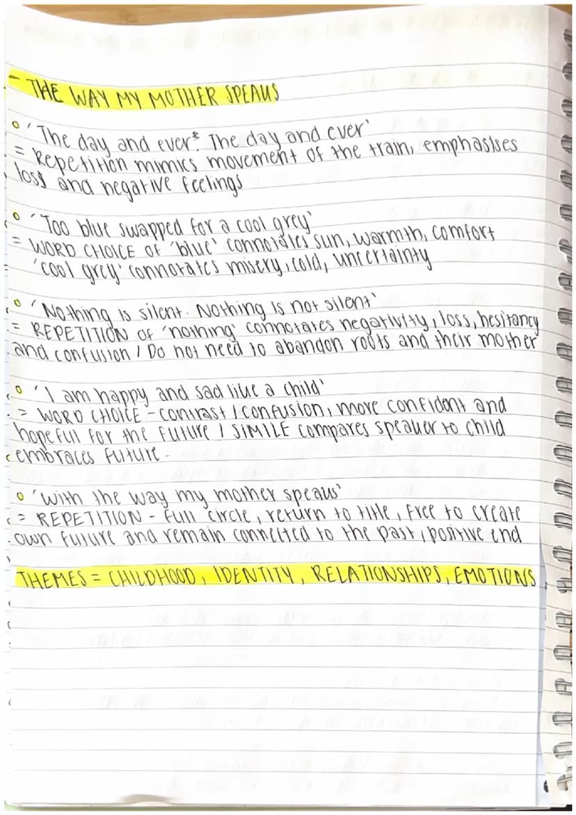 0
Carol Ann Duffy hey Quotes.
-ORIGINALLY
the street, the house, the vacant rooms'
= LIST I conveys a sense of emptiness of everything
they 