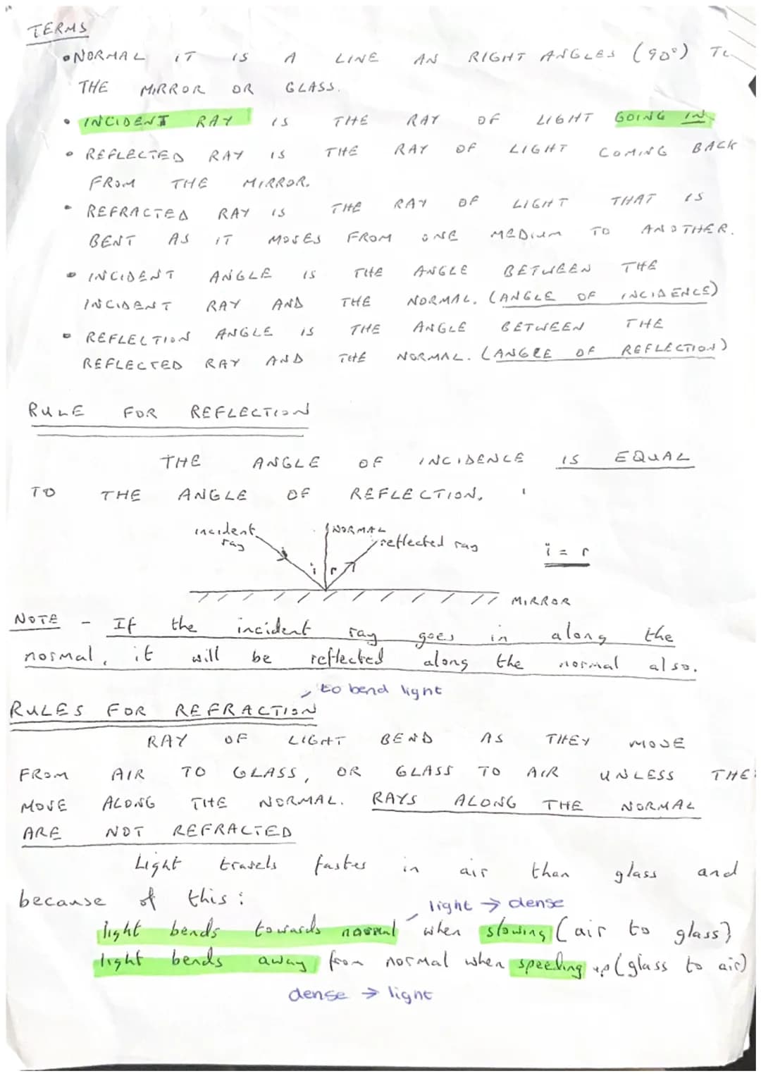 -Physics
Moment
= force x distance
density =
measured in
mass
volume
ray
ray in
3
gicm ³
forces are measured in newtons
reflection.
incident