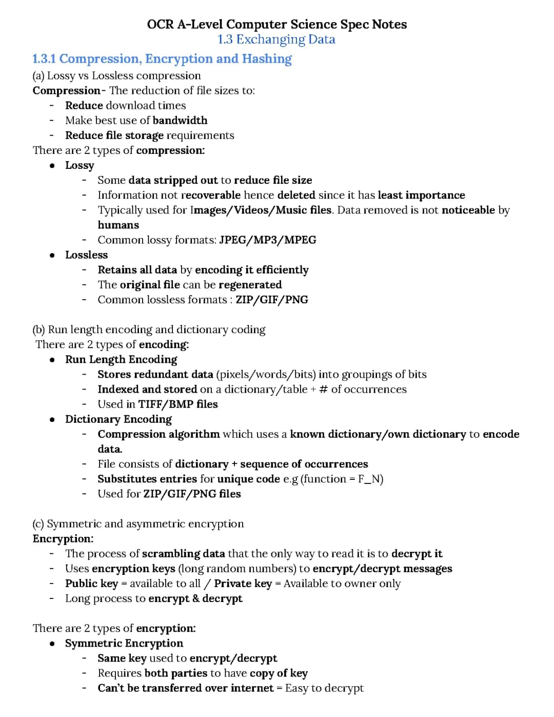 OCR H446 1.3 Exchanging Data