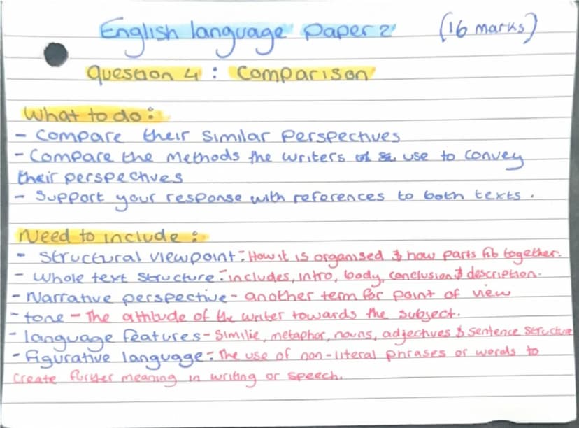 English language Paper 2
Question 3: Sumarry
(8 marks)
you need to infer to Source A and Source B for this
question
Both use details from bo