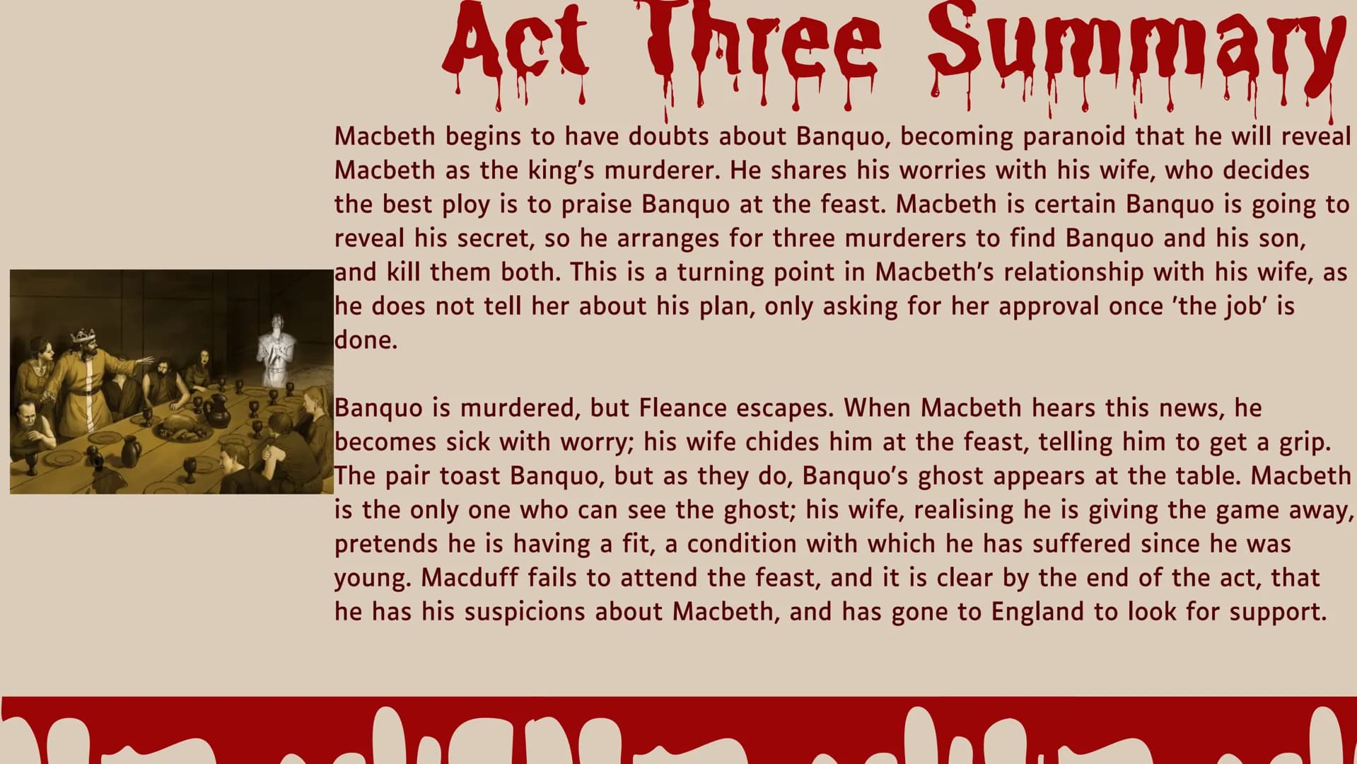 Shakespeare's
MACBETH Context Literary Tradition
Shakespeare relied extensively on Holinshed's Chronicles as source material for the reign o