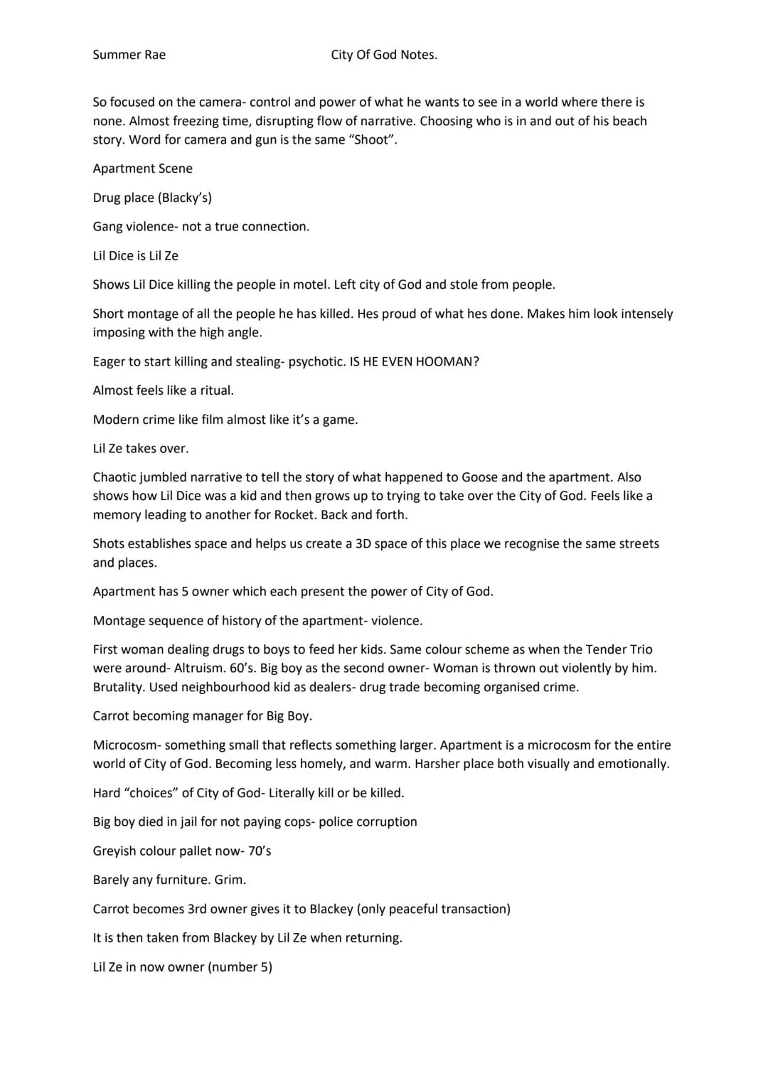 Summer Rae
9/11/21
O
O
O
O O O O O O O O O O O
O
0
0 000
O
00
O
O O O O O O O O O O O O
O
0 0
City Of God Notes.
Context.
Brazil's two major