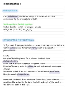 Know Bioenergetics summarised revision notes GCSE AQA thumbnail