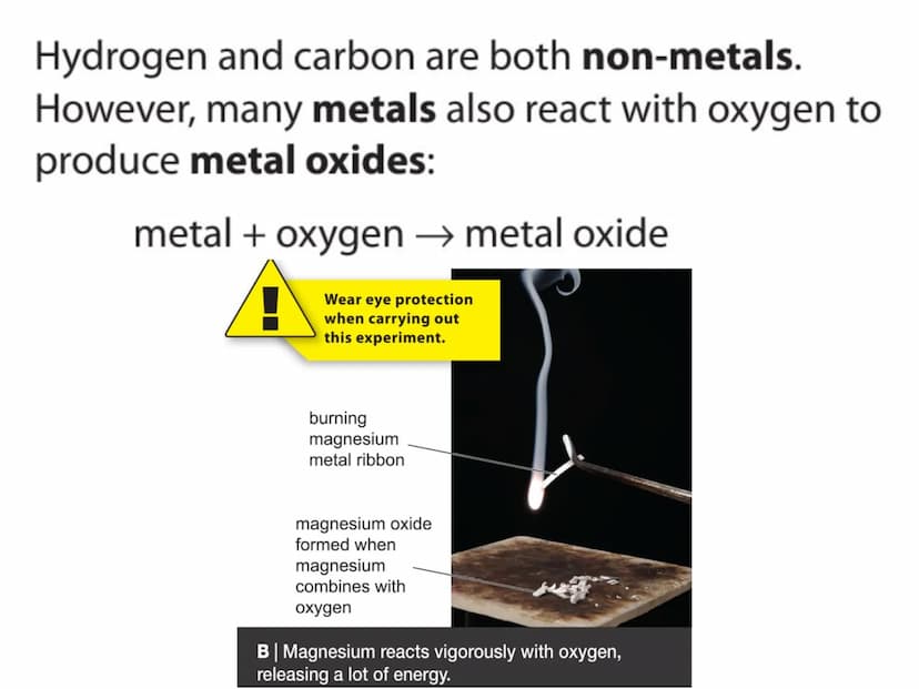 c/w
LOS: To be able to:
describe oxidation reactions of metals and non-metals;
explain changes in mass seen in oxidation reactions;
compare 