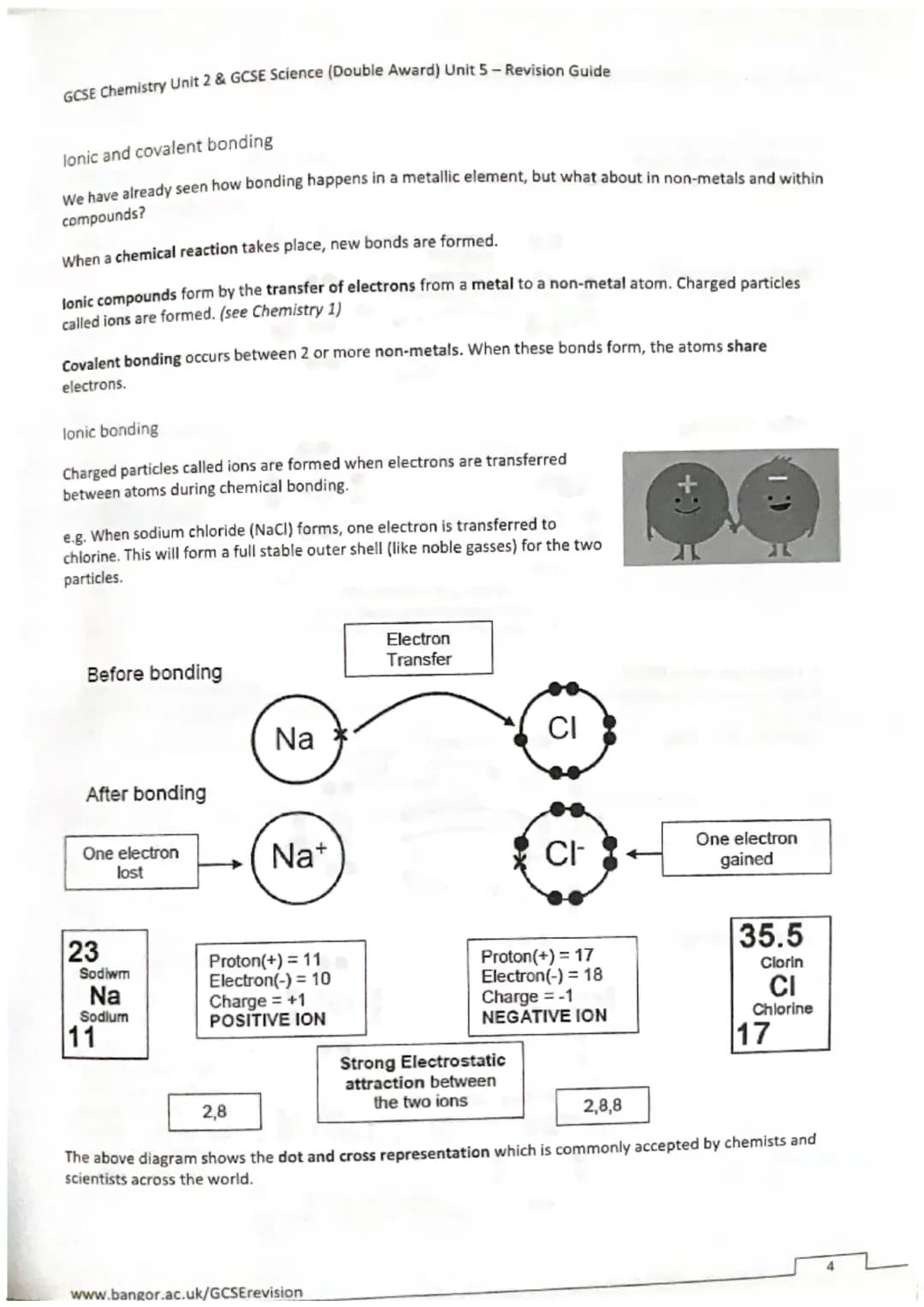 GCSE Chemistry Unit 2 & GCSE Science (Double Award) Unit 5-Revision Guide
Topic 1 - BONDING, STRUCTURE AND PROPERTIES
Metals and Non-metals
