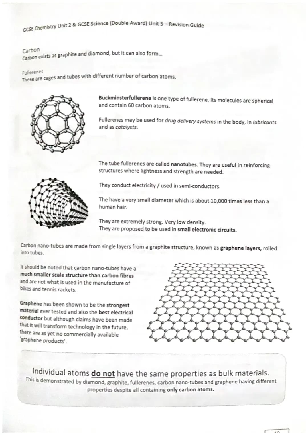 GCSE Chemistry Unit 2 & GCSE Science (Double Award) Unit 5-Revision Guide
Topic 1 - BONDING, STRUCTURE AND PROPERTIES
Metals and Non-metals
