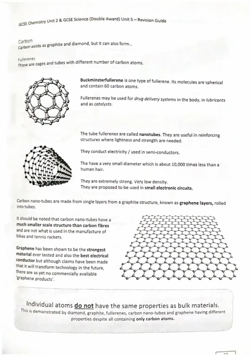 GCSE Chemistry Unit 2 & GCSE Science (Double Award) Unit 5-Revision Guide
Topic 1 - BONDING, STRUCTURE AND PROPERTIES
Metals and Non-metals

