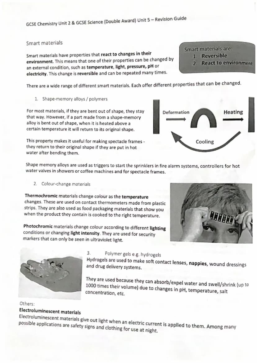 GCSE Chemistry Unit 2 & GCSE Science (Double Award) Unit 5-Revision Guide
Topic 1 - BONDING, STRUCTURE AND PROPERTIES
Metals and Non-metals
