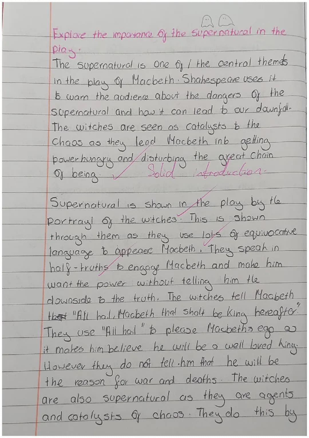 Macbeth Supernatural essay question