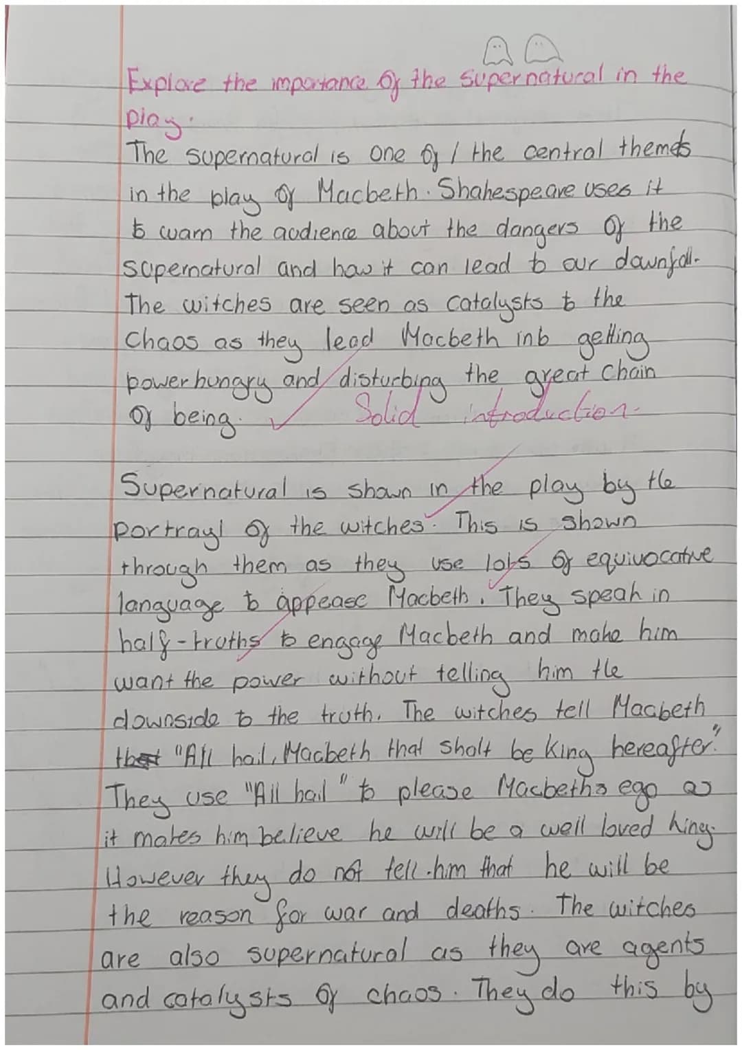 Explore the importance of the supernatural in the
play.
The Supernatural is one of the central themes
in the play of Macbeth. Shakespeare us