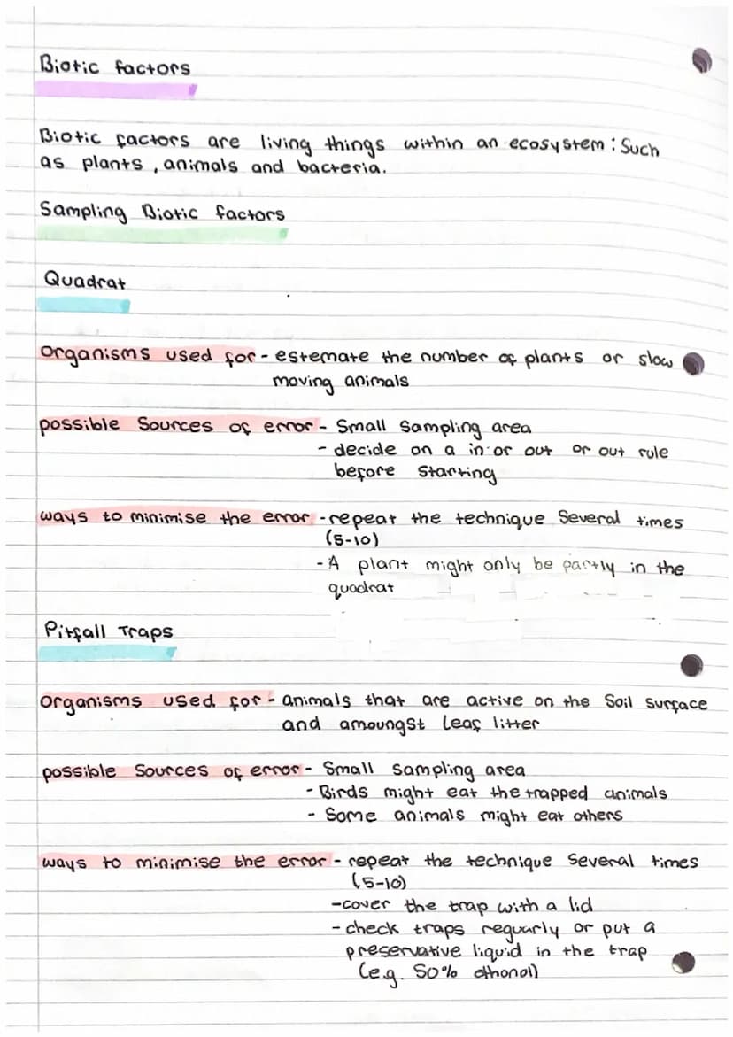 Distribution of Organisms
Ecosystem
An ecosystem consists of all the organisms living in a
particular area and
on-living
the non-
components