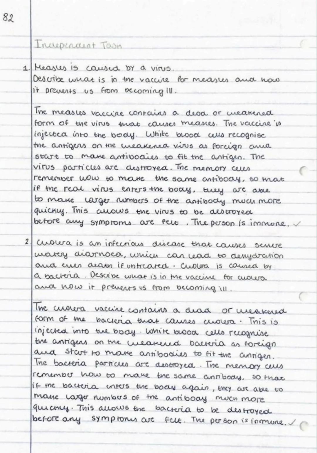 81
C
O
C
Biology
Vaccines
∙What is a vaccine? -
form
A vaccine contains a dead or weakened
of the body ( so it won't cause you to feel ill w