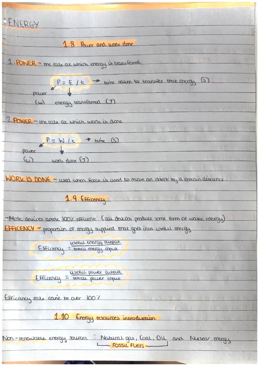 ENERGY
1.1 Energy
systems
Energy is never created or destroyed and is only ever transferred between different forms and
Objects.
Scones and
