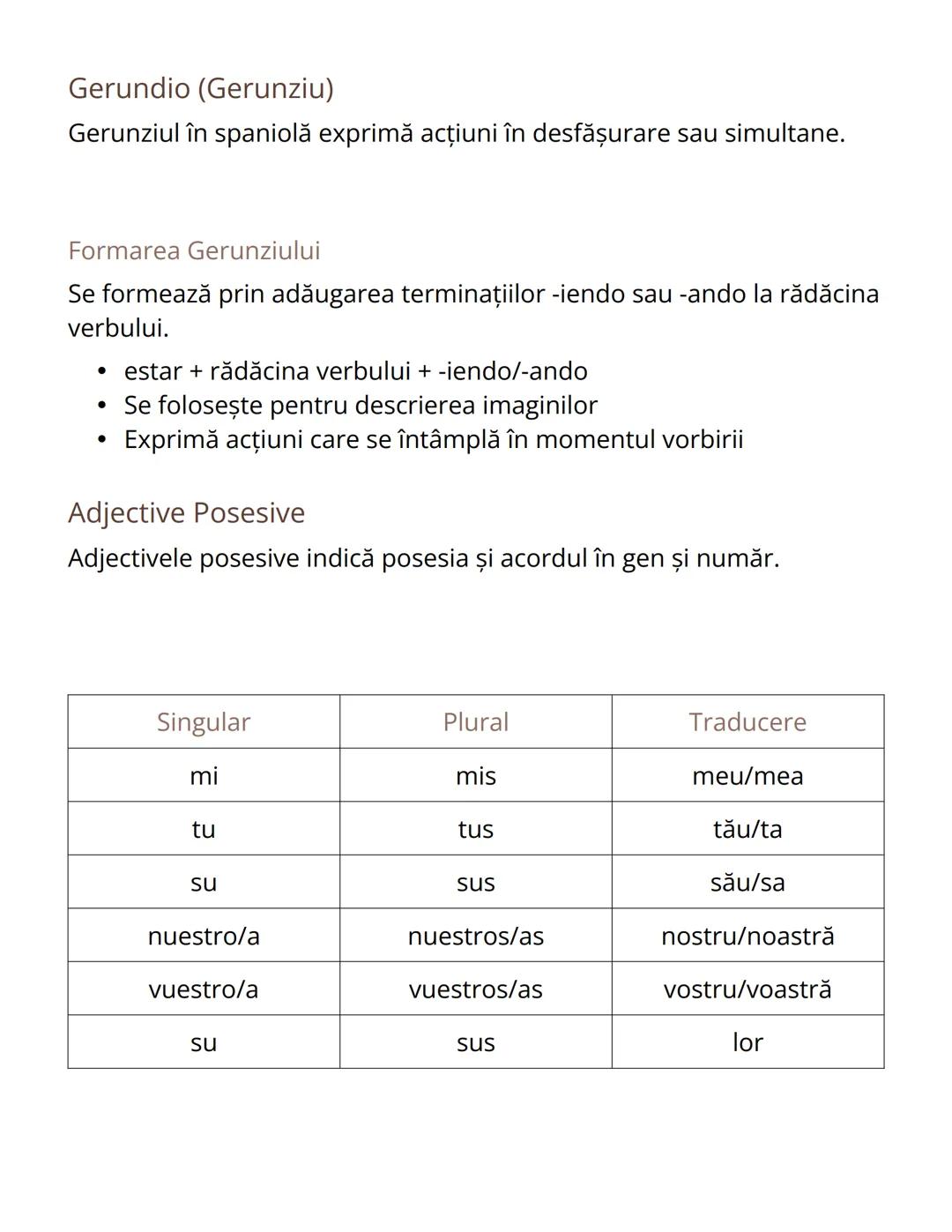 # Gramatica Spaniolă - Note
Comprehensive

Prepoziţii în Limba Spaniolă

Prepoziția 'a' are utilizări specifice în limba spaniolă, fiind ese