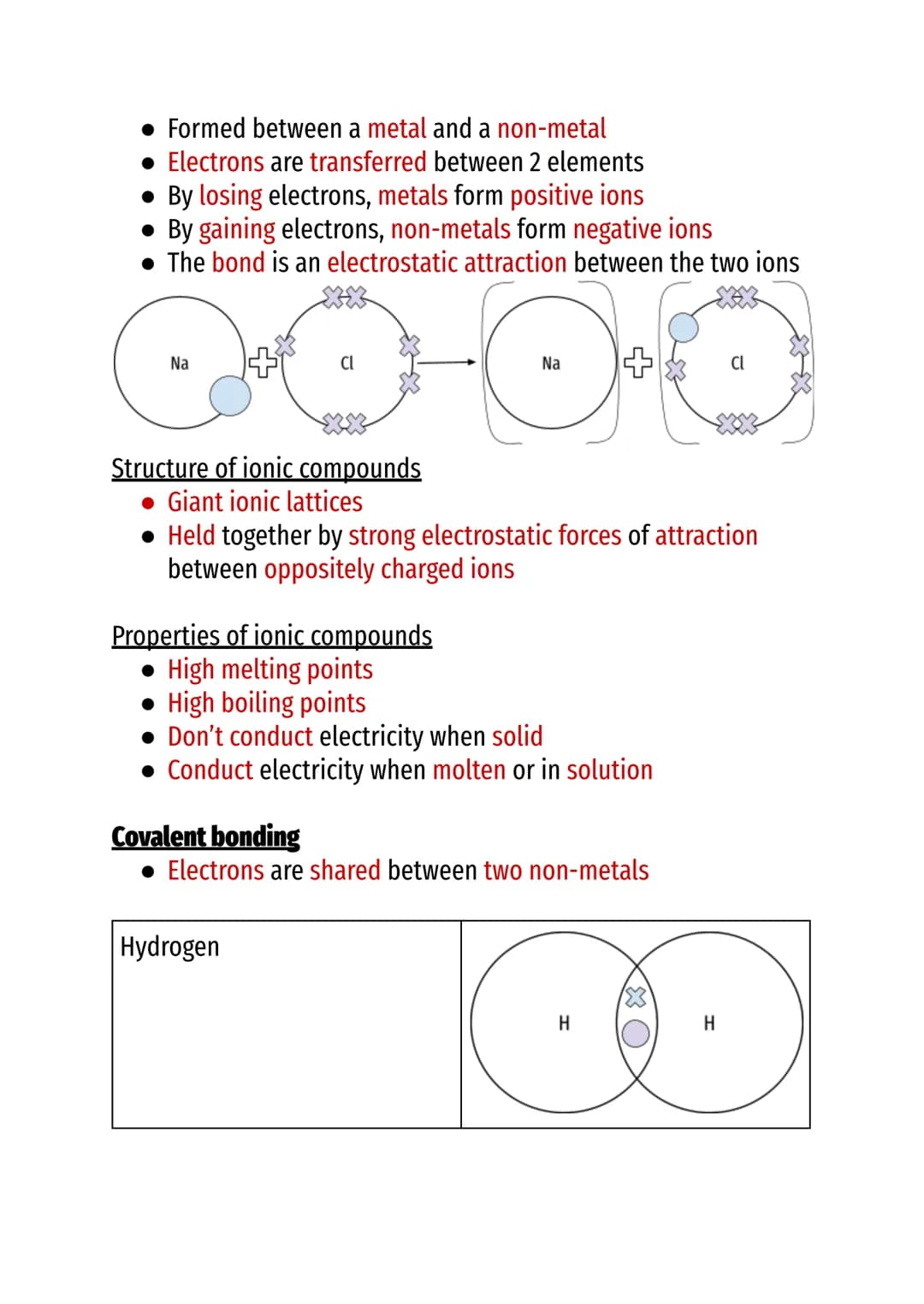 Atomic structure and the periodic table
Atoms - smallest part of an element
Element - substance made up of only one type of atoms
Compound -