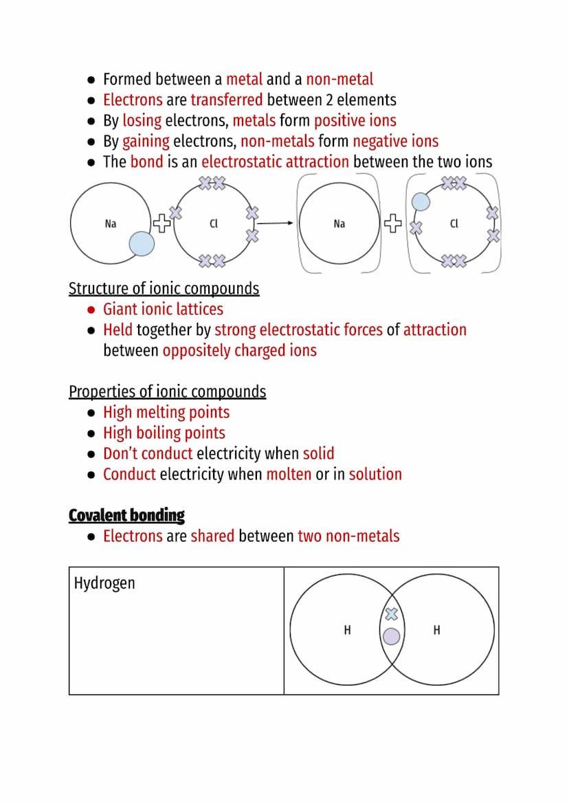Atomic structure and the periodic table
Atoms - smallest part of an element
Element - substance made up of only one type of atoms
Compound -